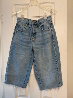 We The Free High-Rise Light Wash Denim Bermuda Shorts